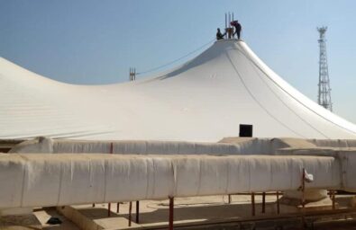 Commercial Mall Membrane Canopy Exterior View - ADM for Building Materials